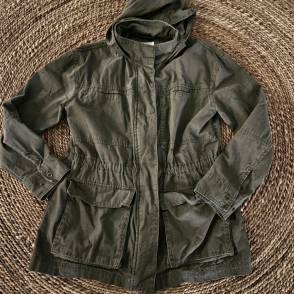 Junior's Universal Thread Camo/Hunter Green Utility Style Jacket Size L